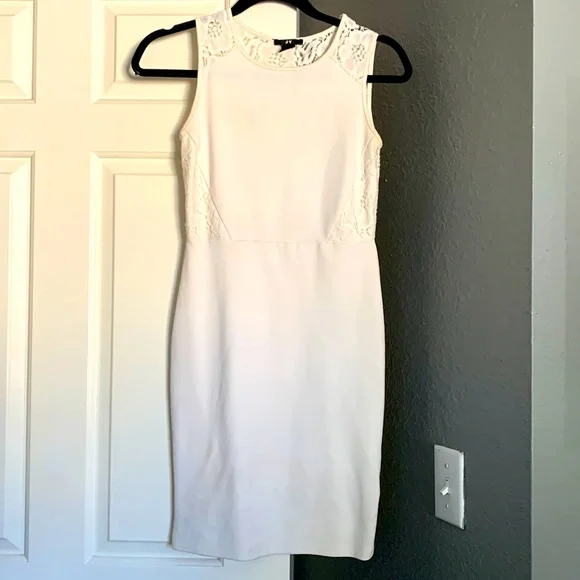 H&M | Dresses | White Tank Top Dress Short And Fitted | Poshmark
